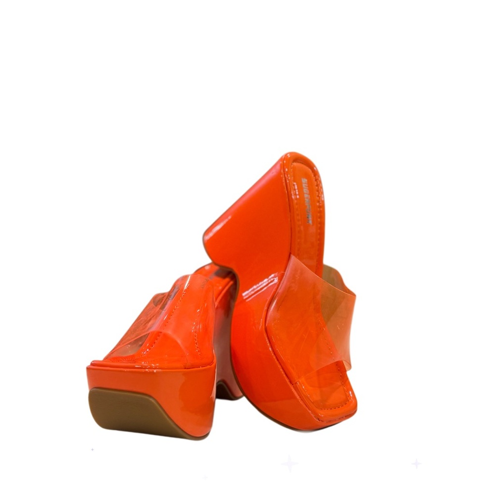Sugar Punk Women's Orange Open Toe Platform Shoes Size 10